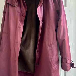 Dennis Basso Maroon Trench Coat